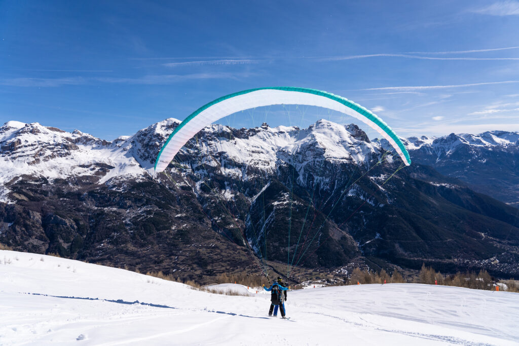 parapente biplace hiver Pelvoux